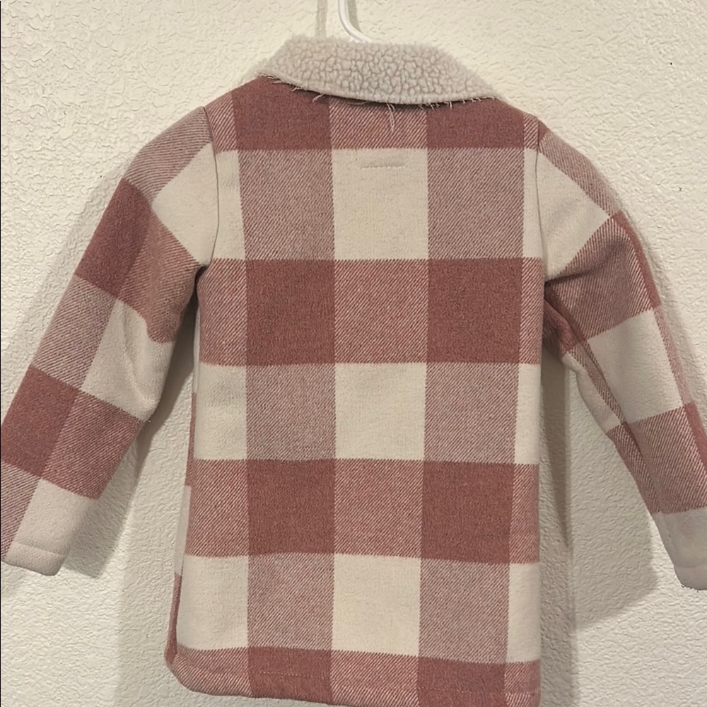 Kids Pink Plaid Coat - Picture 7 of 7